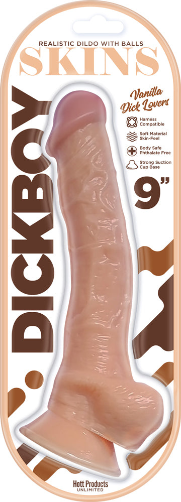 "Dick Boy Skins 9 Suction Cup Dildo - Vanilla HP3363"