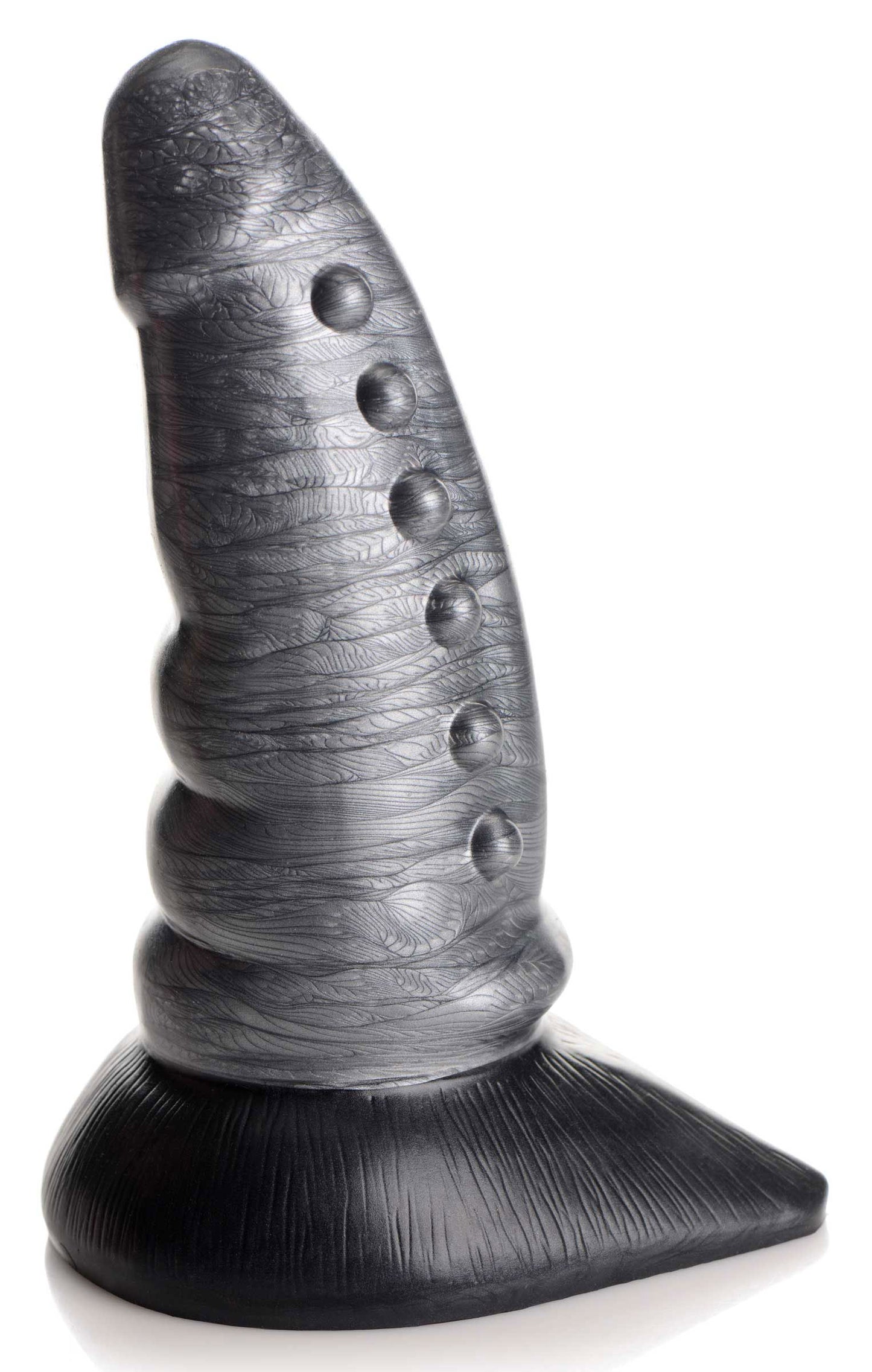 "Beastly Tapered Bumpy Silicone Dildo - Silver CC-AG878-SLV"