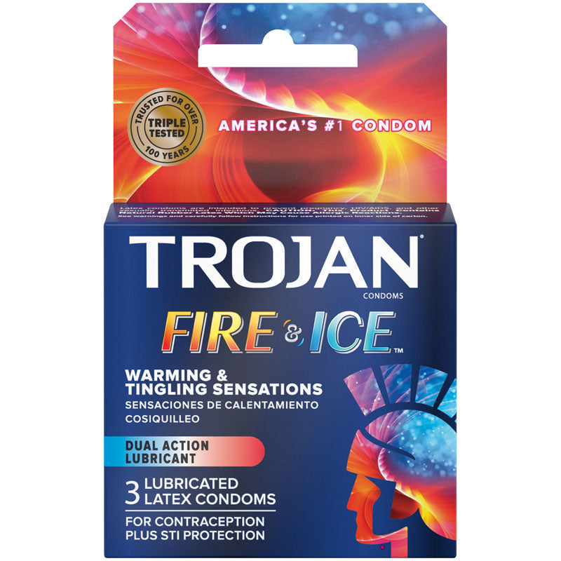 "Trojan Fire and Ice Dual Action Lubricated Condoms - 3 Pack TJ96003"