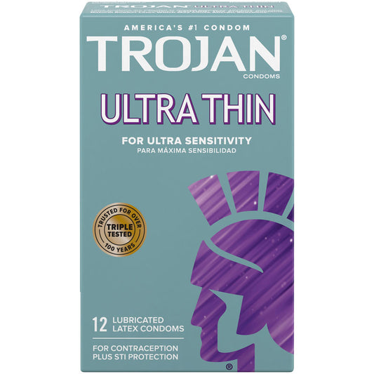 "Trojan Sensitivity Ultra Thin Lubricated Condoms - 12 Pack TJ92642"