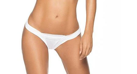 "Low Back v Strap Shiny Thong - Medium/large - White GE-1075WHTML"