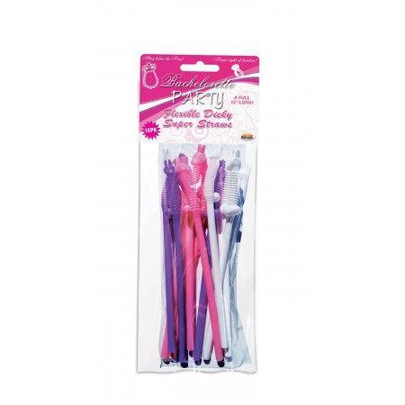 "Bachelorette Party Jumbo Flexy Pecker Straws 10 Pack HTP2501"
