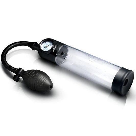 "Pump Up Gauge Penis Pump With Bulb - Clear JOCK-CN1032"