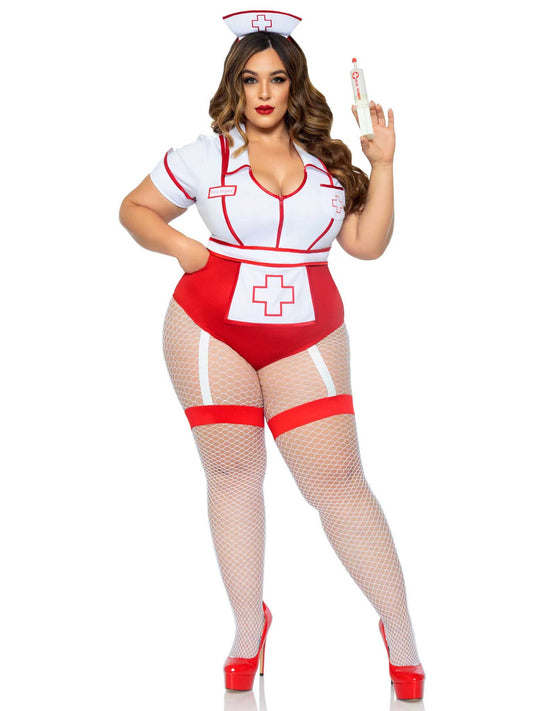"Plus Nurse Feelgood Sexy Costume - 1x/2x - White / Red LA-87086XWH1X2"