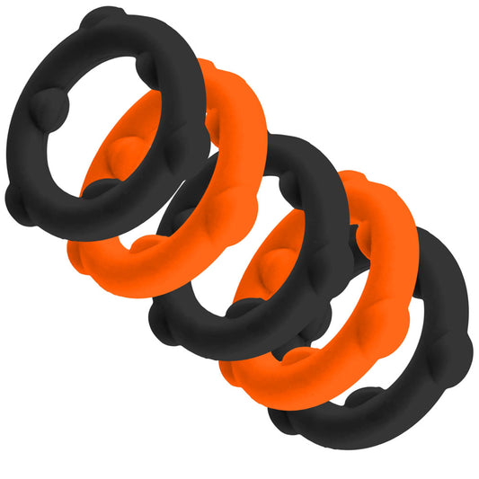 "Gearheads 5 Pack Spinner Rings - Orange Black OX-3203-OJBK"