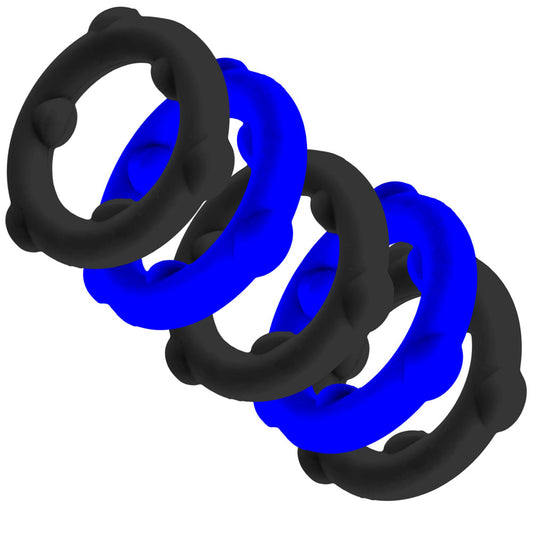 "Gearheads 5 Pack Spinner Rings - Blue Black OX-3203-GCBK"