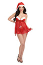 "Santa Babydoll, Thong and Hat - Small - Lipstick Red DG-12117LRDS"