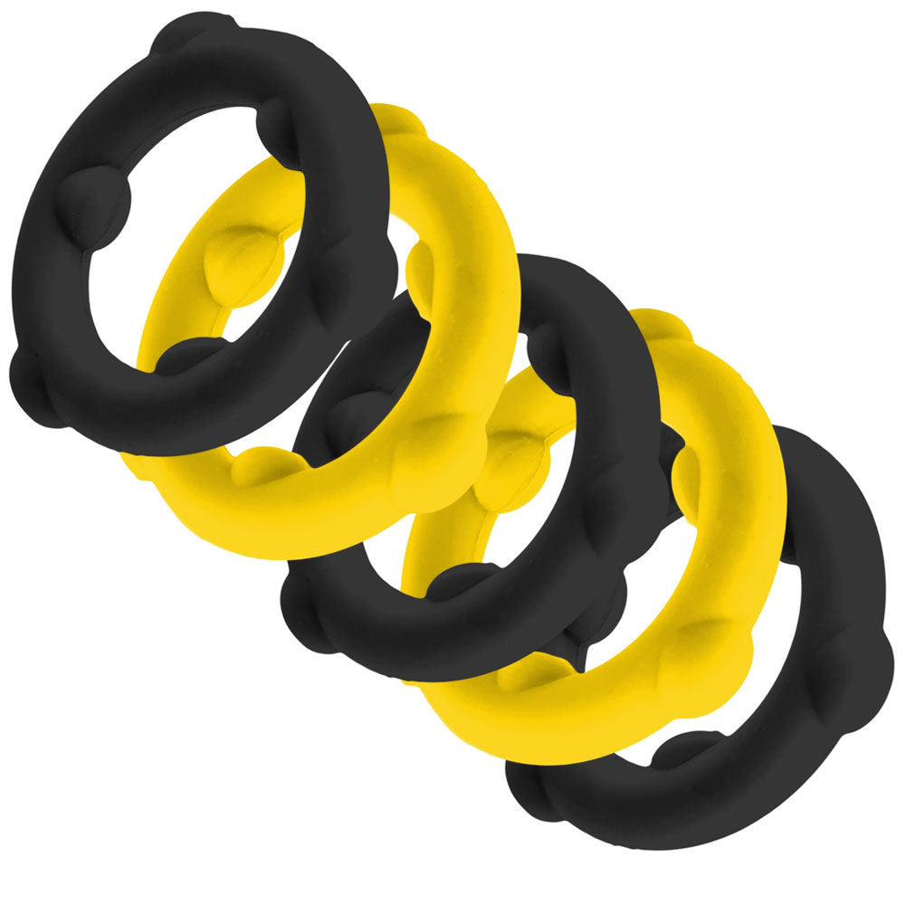 "Gearheads 5 Pack Spinner Rings - Yellow Black OX-3203-YLBK"