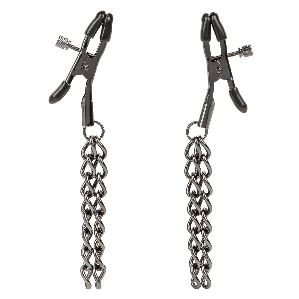 "Euphoria Collection Chain Nipple Clamps - Black SE3100072"