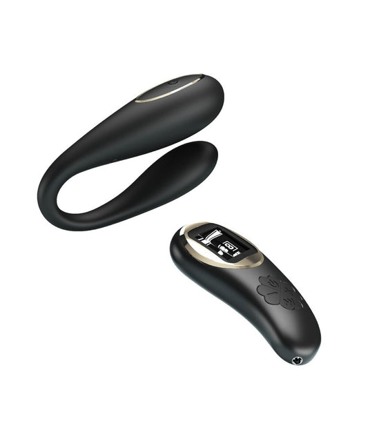 "Nathan Double Pleasure Remote Control Vibrator - Black BI-014582W-LED"