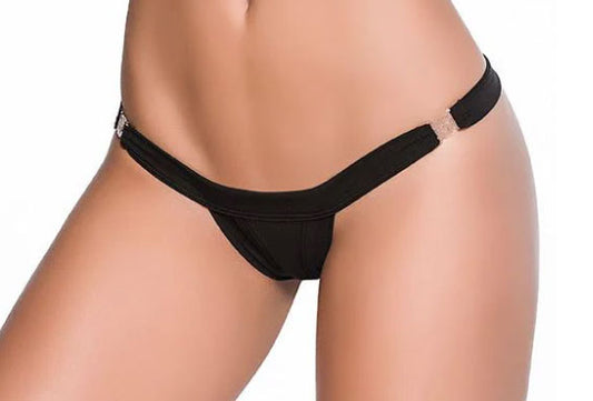 "Low v Clip on Thong - Medium/large - Black GE-1090BLKML"