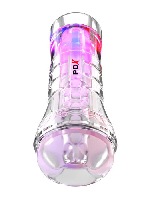 "Pdx Elite Viewtube XXL See-Thru Ez-Grip Led Stroker - Clear PDRD558-20"