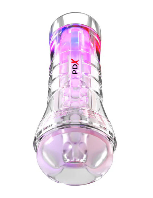 "Pdx Elite Viewtube XXL See-Thru Ez-Grip Led Stroker - Clear PDRD558-20"