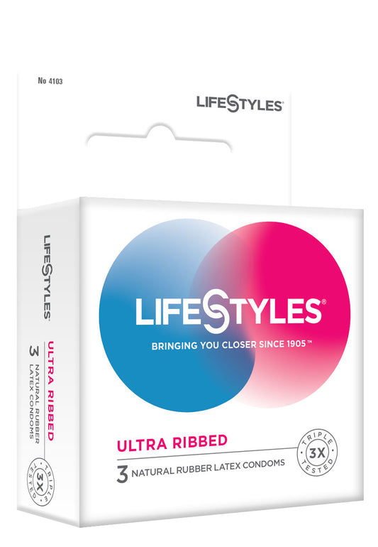"Lifestyles Pleasure Ribbed Condoms - 3 Pack LS4103"